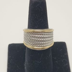 David Yurman two-tone 5 rope ring size 8